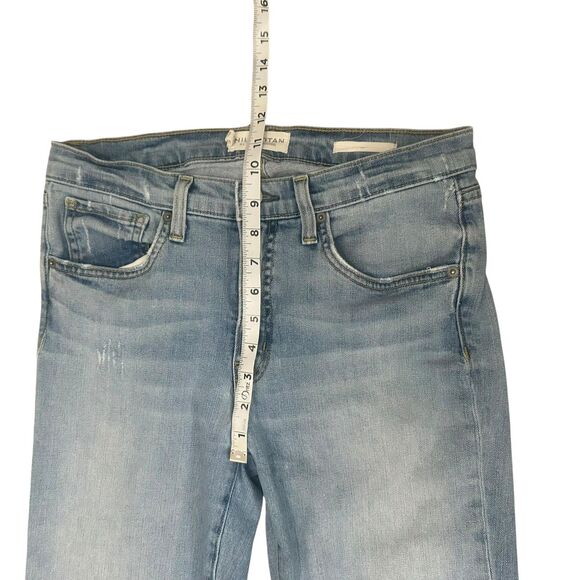 Nili Lotan Jeans Womens 29x32 Blue Celia Flare Leg Made in USA Distressed Denim - Picture 7 of 12